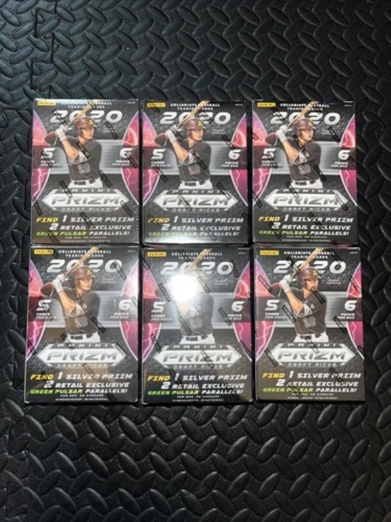 Panini MLB Prizm 2020 ベースボール カレッジ ブラスターボックス - 6個セット - 未開封|トレーディングカード ラフテル