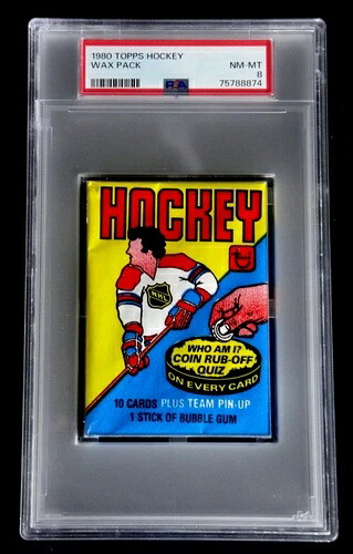 1980年 Topps ホッケーワックスパック PSA 8 NM-MT 未開封 グレーディング済み オリジナル ウェイン・グレツキー｜トレーディングカード　ラフテル