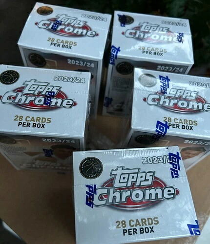 2023-24 Topps Chrome NBA 5 (Five) ブラスターボックス LOT - 5 個の未開封ボックス、28 枚のカード/ボックス｜トレーディングカード　ラフテル