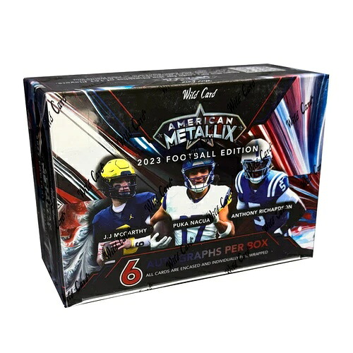 2023 ワイルドカード アメリカン メタリックス フットボール ファクトリーシール ホビーボックス - 6 オート｜トレーディングカード　ラフテル