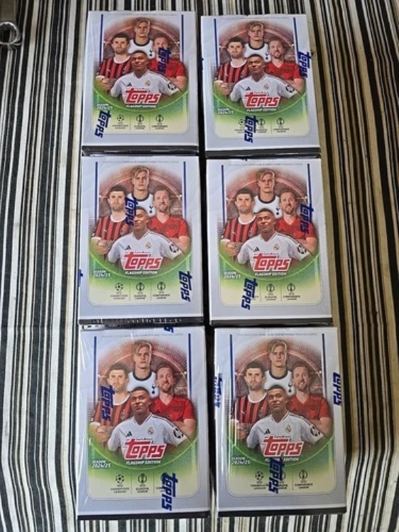 2024-25 Topps フラッグシップエディション サッカーカード 6パックセット 新品/未開封 8枚/パック|トレーディングカード ラフテル