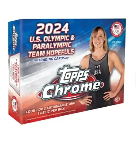 2024 Topps Chrome 米国オリンピック・パラリンピック有望株 ホビーボックス オート2台とレリック1台|トレーディングカード ラフテル