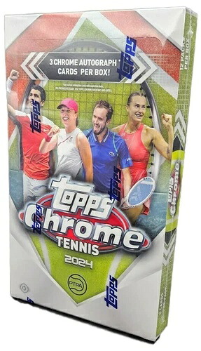 2024 Topps Chrome Tennis ファクトリーシール ホビーボックス 12パック クローム オートグラフ 3枚|トレーディングカード ラフテル
