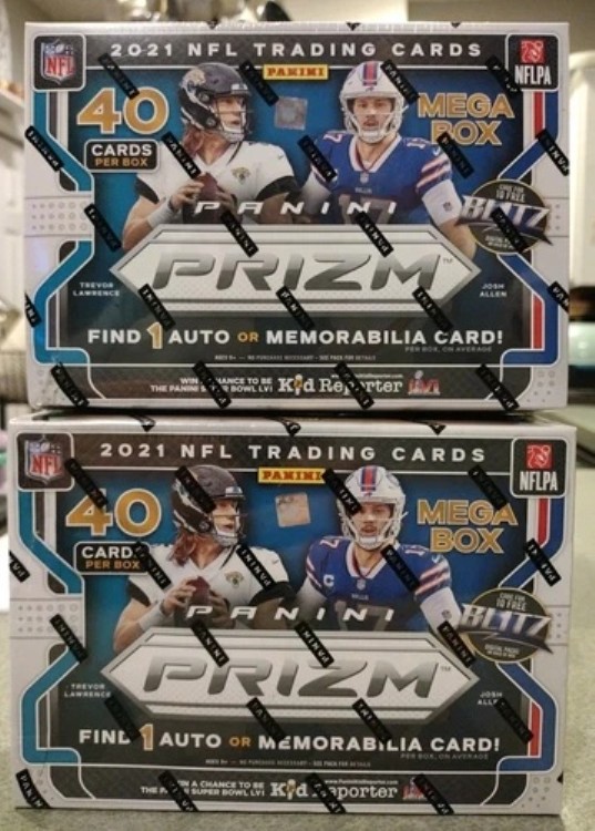 2021年 Panini Prizm Football 工場未開封メガボックス 10個入り 4カードパック 各2個｜トレーディングカード　ラフテル
