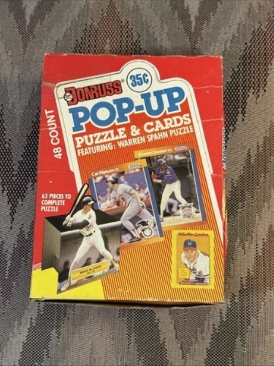1988年 DONRUSS ポップアップ ベースボールパズル＆カード ワックスボックス 48パック 未開封｜トレーディングカード　ラフテル