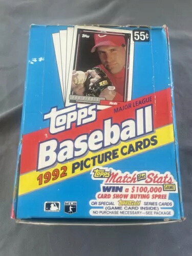 1992 TOPPS ベースボール カード - 36 個の密封ワックス パック --- 開封済みボックス - ビンテージ リップ!｜トレーディングカード　ラフテル