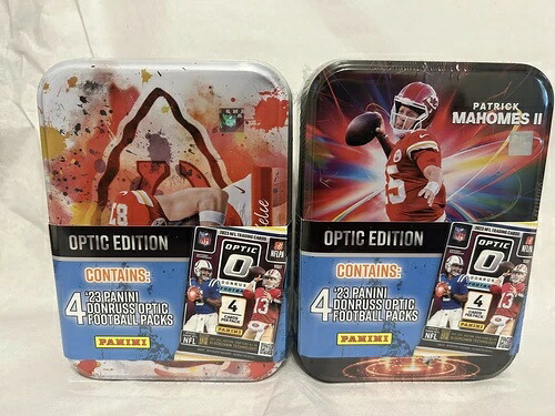 2023年 ドンラス オプティック トラビス・ケルシー＆パトリック・マホームズ NFL フットボール (2) 缶入り｜トレーディングカード　ラフテル
