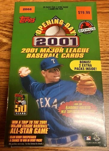 2001 Topps メジャーリーグ ベースボール 開幕戦 22枚入り 工場未開封 リテールボックス｜トレーディングカード　ラフテル