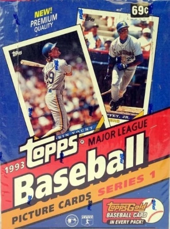 1993 Topps シリーズ 1 ベースボール ファクトリーシールボックス (36 パック/15 CPP/ゴールド) Jeter RC｜トレーディングカード　ラフテル