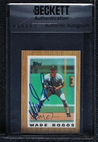 BAS 1987 Topps リーグリーダーズ ミニチュア ウェイド・ボッグス #41 シール・オブ・オーセンティシティ オート HOF｜トレーディングカード　ラフテル 42,900円