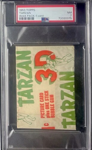 1953 Topps Tarzan 未開封ワックスパック PSA 7 - 合計19個のみグレーディング済み画像