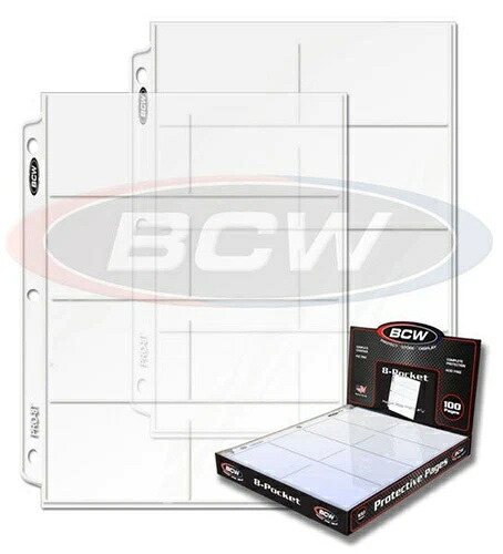 BCW Pro 8ポケット 横型トレーディングカードアルバムページ バインダーシート 1000枚入り｜トレーディングカード　ラフテル