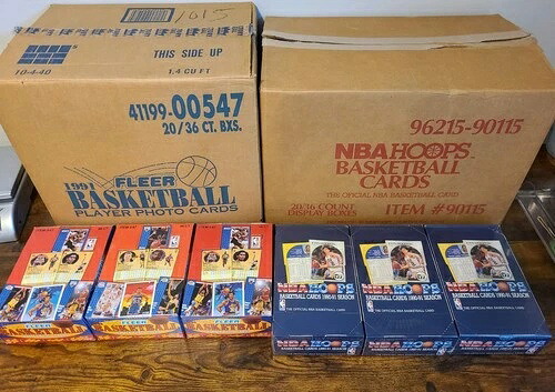 NBA バスケットボール ボックス 2 個セット (1990-91 フープス x 1、1990-91 フリー x 1) JORDAN|トレーディングカード ラフテル