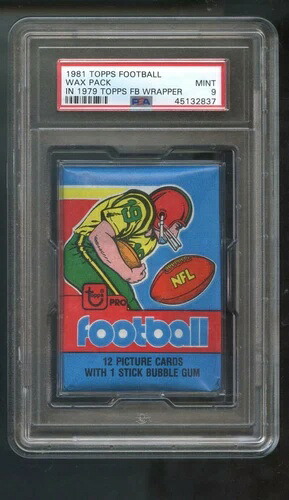1981年 Topps フットボールカード 未開封 ワックスパック 1979年 ラッパー PSA 9 グレード ジョー・モンタナ｜トレーディングカード　ラフテル