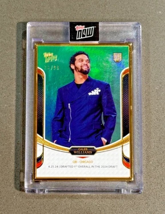 2024 Topps Now ルーキーキャンペーン #1 カレブ・ウィリアムズ グリーン /99 ゴールドフレーム RC 未開封｜トレーディングカード　ラフテル