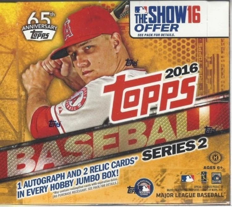 2016 Topps シリーズ2 ベースボール ジャンボ ファクトリーシール ホビーボックス｜トレーディングカード　ラフテル