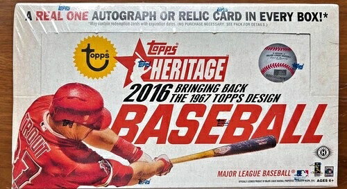 2016 Topps Heritage Baseball Hobby Box 工場未開封 1967 Toppsデザイン｜トレーディングカード　ラフテル