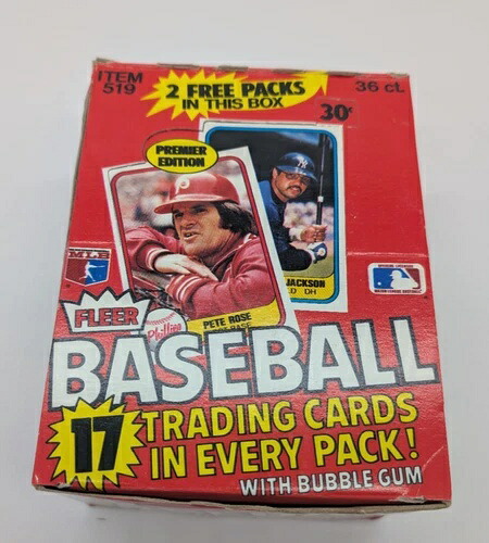 1981年 Fleer ベースボールボックス ワックスパック36個 + ボーナスパック2個 未開封｜トレーディングカード　ラフテル