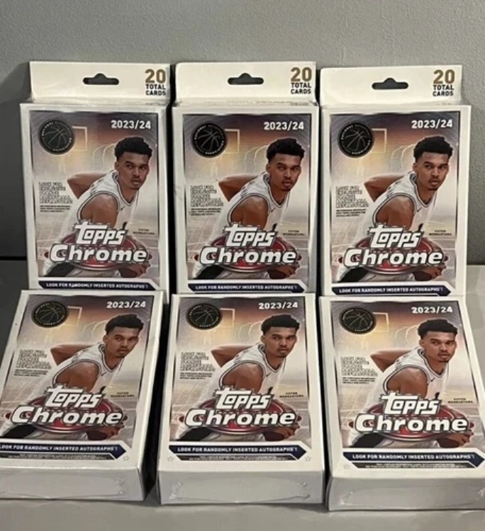 新品 2023-24 Topps クローム バスケットボール ハンガーボックス 工場未開封 (6箱セット)｜トレーディングカード　ラフテル