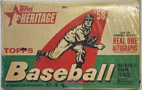 2007 Topps Heritage Baseball ホビーボックス 工場未開封 24 パック｜トレーディングカード　ラフテル