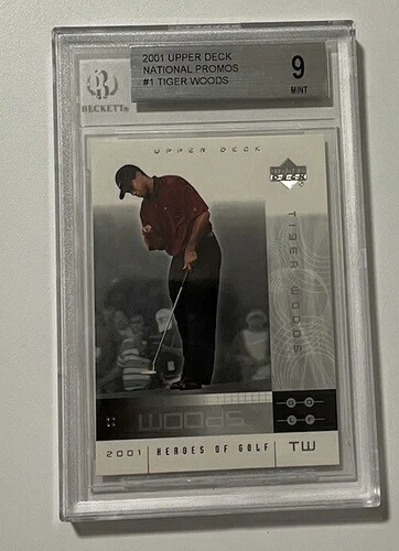 2001年 Upper Deck Heroes of Golf National Tiger Woods Rookie Card BGS 9 Mint 1TW｜トレーディングカード　ラフテル