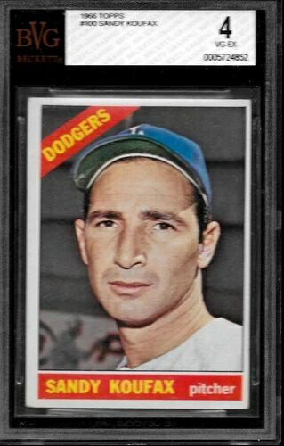 1966 Topps #100 サンディ・コーファックス VG-EX グレード BVG 4 ベケット・ドジャース 野球カード｜トレーディングカード　ラフテル