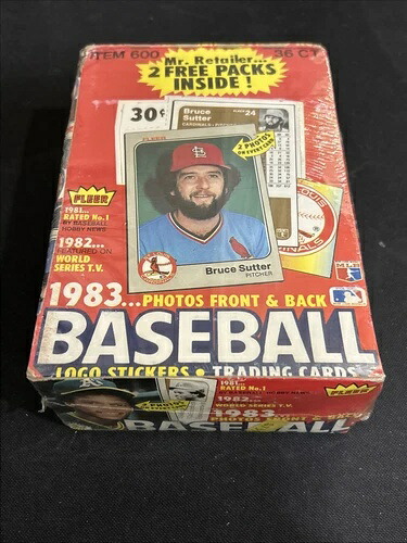 1983年 Fleer 野球用 シールワックスボックス 38パック グウィン、ボッグス、サンドバーグ ルーキーRC *2|トレーディングカード ラフテル