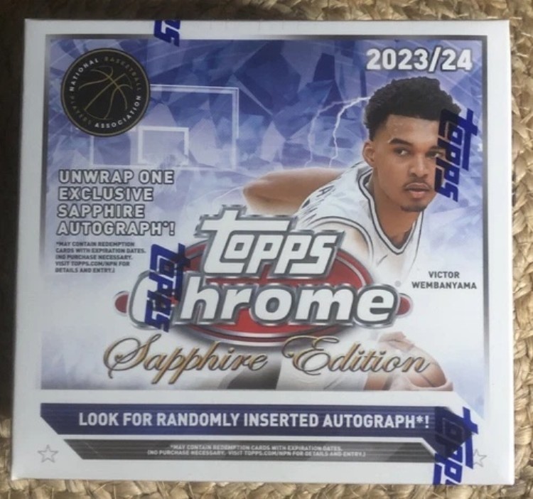 2023-24 Topps Chrome バスケットボール サファイア エディション 密封ホビーボックス Wembanyama!｜トレーディングカード　ラフテル