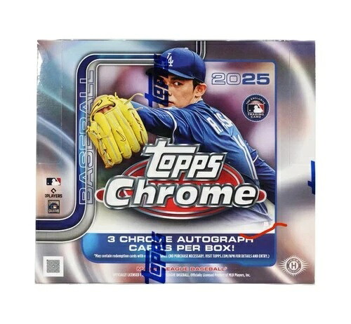2025 Topps クローム ベースボール ホビー ジャンボボックス 工場未開封 (3 オート)｜トレーディングカード　ラフテル