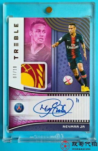 2018-19 トレブル PSG ネイマール ロゴ パッチ オート 7/10｜トレーディングカード　ラフテル