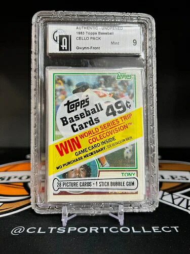 1983 Topps ベースボール シールド チェロパック GAI 9 - 前面にトニー・グウィン RC｜トレーディングカード　ラフテル