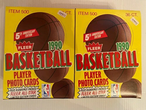 1990年 Fleer バスケットボールワックスボックス ロット (x2) 密封ケース PSA 10 ジョーダンとステッカー|トレーディングカード ラフテル