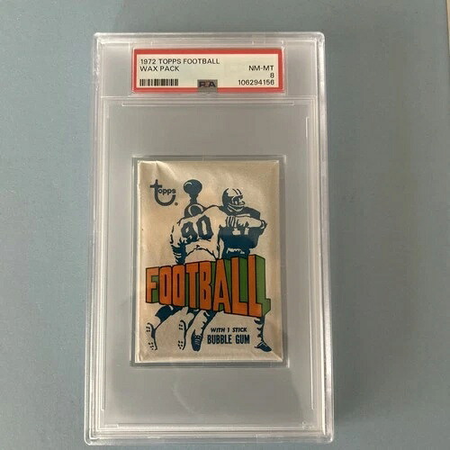 1972年 Topps フットボール 未開封ワックスパック 新品ホルダー PSAグレード 8 NM 新品同様｜トレーディングカード　ラフテル