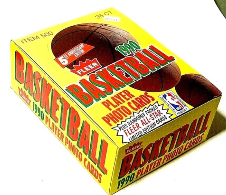 1990年Fleerバスケットボールの新品未開封ボックス1個（新品開封済みケースから取り出したもの）