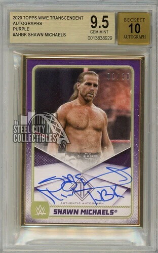 ショーン・マイケルズ 2020 Topps トランセンデント WWE パープル オートグラフカード 01/10 BGS 9.5｜トレーディングカード　ラフテル