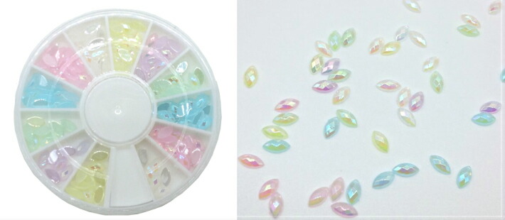 市場 メール便ok リーフ型ネイルパーツ キャンディカラー