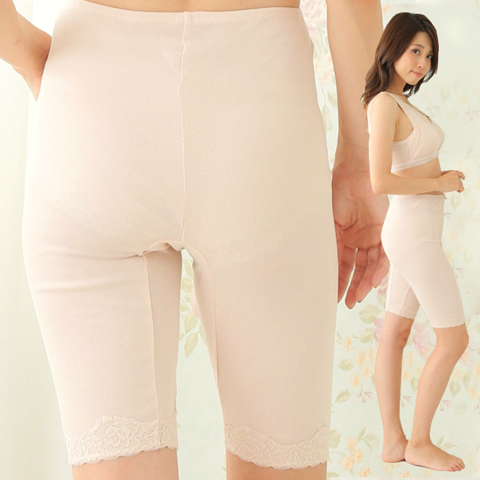 ペチコート パンツ ロング ペチパンツ コットン100％ ペチコート 綿100％ 5分丈 汗取りインナー レディース スパッツ [M:1 2] 日本製 大きいサイズ  Ll LM 汗じみ防止 透け防止 春 夏 涼しい ペチコート 秋 冬 暖かい あったかインナー 防寒 深め ズボン下 肌着 インナー ...