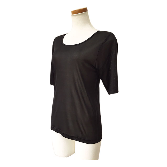 シルク100 下着 シルク レディース 肌着 黒 2枚 大きいサイズ 5分袖 Ll 3 プレゼント 涼しい 汗取りインナー 絹 あったかインナー セット 母の日 L 夏 半袖インナー 冬 半袖 Tシャツ Silk 春 暖かい M 2 M 秋 インナー