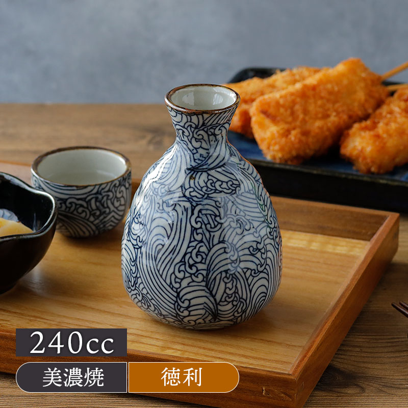 【楽天市場】【2000円OFFクーポン 12/13 10:00~12/15 23:59】1合徳利 240cc 染付荒波徳利 とっくり 酒器 和 ...