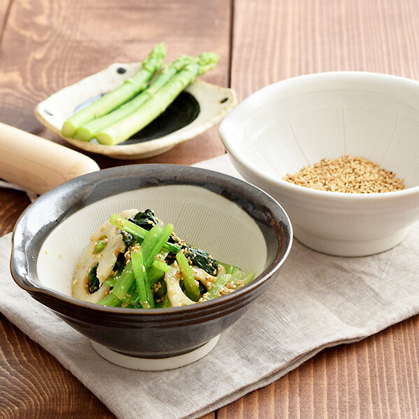 楽天市場】黒結晶 4寸片口すり鉢 （すりこぎ別売り）すり鉢