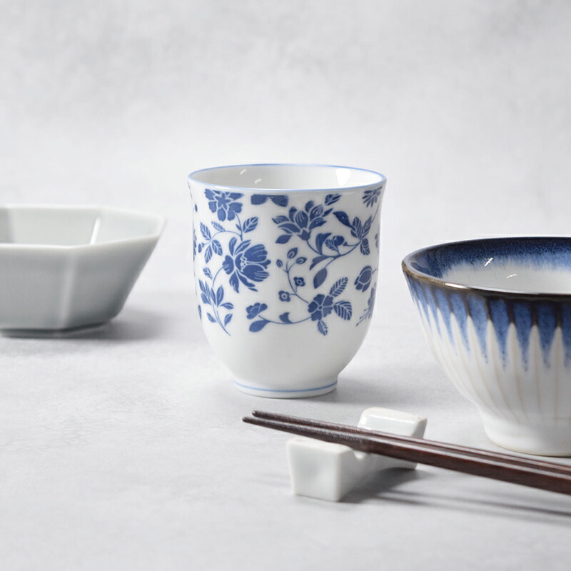 【ご購入済商品】花柄　茶碗　湯呑み　12個セット imgrc0066975500.jpg