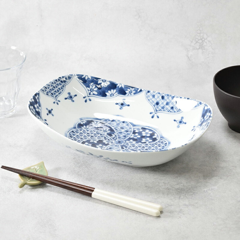 楽天市場】楕円鉢 30cm 三福丸紋 訳あり・アウトレットボウル 鉢 お皿