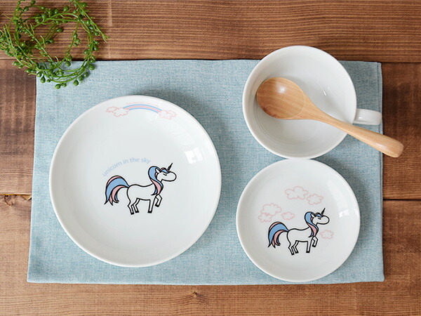 こどもカレー皿 軽量 16 5cm Totoy子供食器 おしゃれ かわいい こども用食器 こども食器 イラスト キッズ食器 バレエ バレリーナ バンビ パスタ皿 プレート ユニコーン 中皿 動物 女の子用 子供用食器 深皿 軽い食器 軽量磁器 鹿 お買得 16 5cm