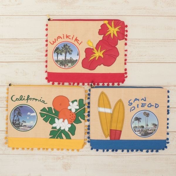 ポーチ レディースバッグ レディースファッション ビーチ アップリケ Bigポーチ おしゃれ スマート 女の子 華やか 旅 大人の女性 旅行 トラベル ポーチ レディースバッグ レディースファッション ビーチ アップリケ Bigポーチ おしゃれ スマート 女の子 華やか 旅 大人の