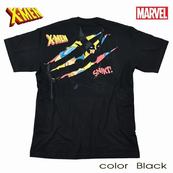 半袖 Tシャツ カットソー トップス メンズファッション X-MEN エックスメン MARVEL マーベル AVENGERS アベンジャーズ ウルヴァリン アメコミ キャラクター プリント カッコいいTシャツ 超人的能力 ミュータント集団 インパクトある 迫力ある バックプリントデザイン