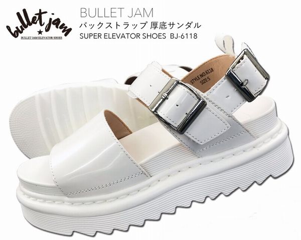 サンダル レディースシューズ レディースファッション 靴 厚底サンダル バックストラップ プラットフォームサンダル BULLETJAM WAVE厚底 美脚 脚長 厚さ約4cm 厚底 身長アップ 美脚効果期待 足首囲む ベルトホールド 足裏フィット 立体成形 フッドベッド厚さあり 楽しめる 踵