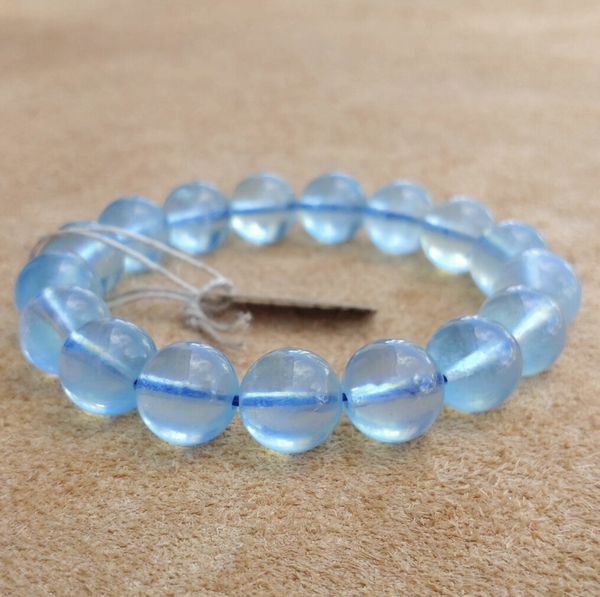 ブレスレット レディースアクセサリー アクセサリー ファッション アクアマリン 12mm 船乗り 守り石 海のように透き通った 青 透明度高い｜Tre Fiore