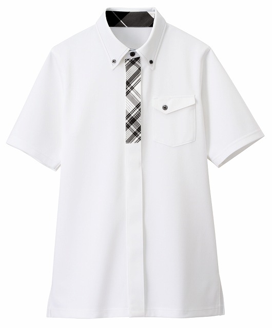 プルオーバー（男女兼用） 【豆の町公司 ボンユニ ＢＯＮ ＵＮＩ】 喫茶店ユニフォーム 楽しびユニフォーム 半袖プルオーバー 伸ばすことプルオーバー 制服 53339-81 白 DIY・工具-シャツ