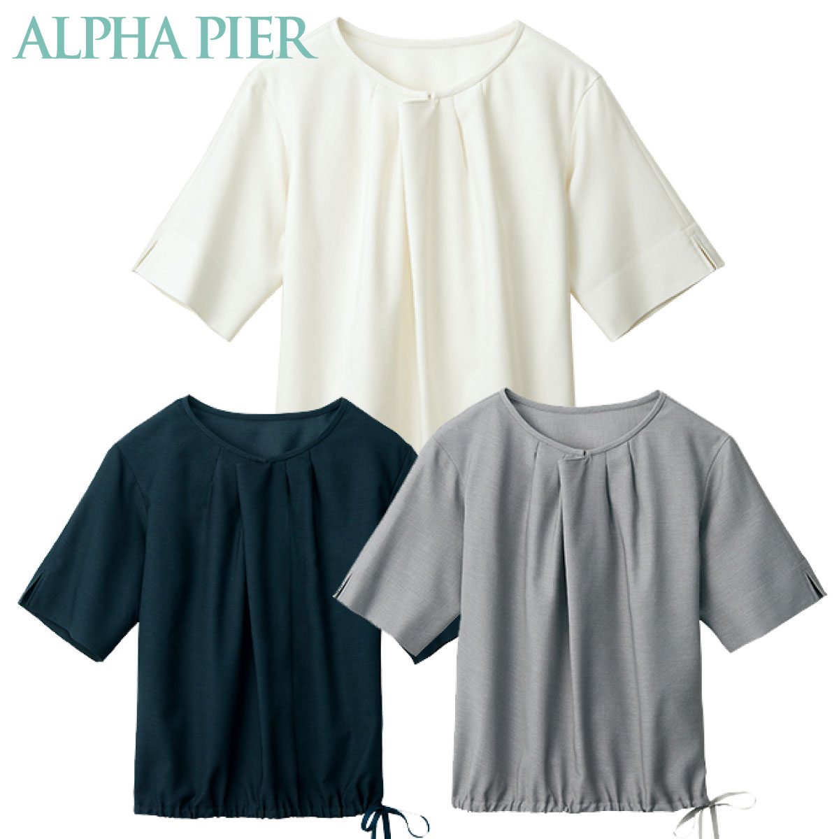 プルオーバーブラウス YT1718 S～3L チクマ ALPHA PIRE アルファピア 3色展開