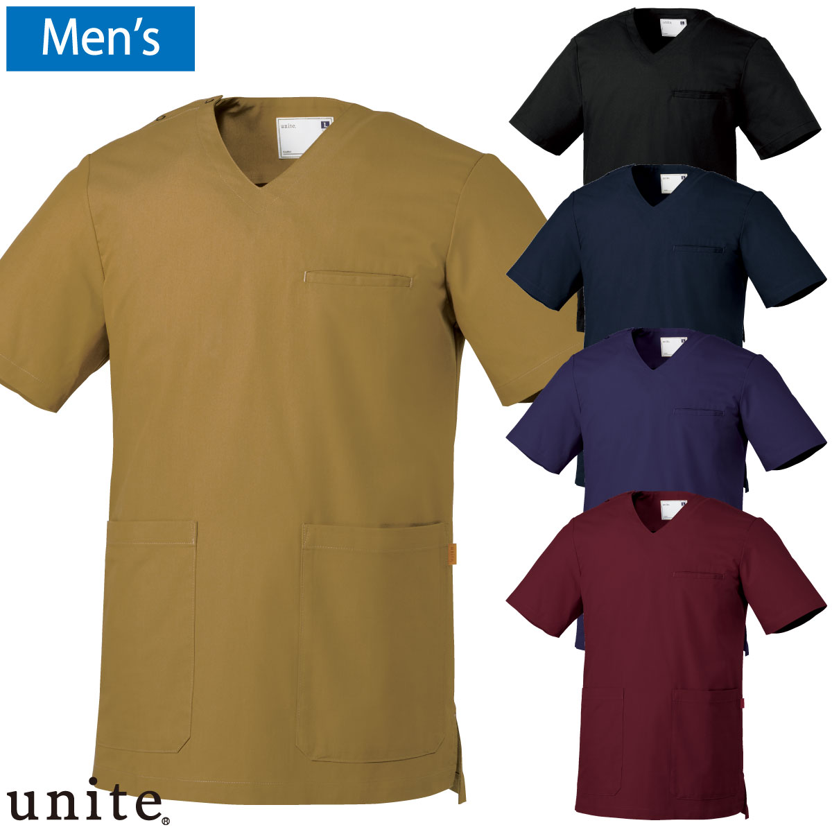 スクラブ(男性用) UN-0071 S～3L 5色展開 ユナイト UNITE チトセ